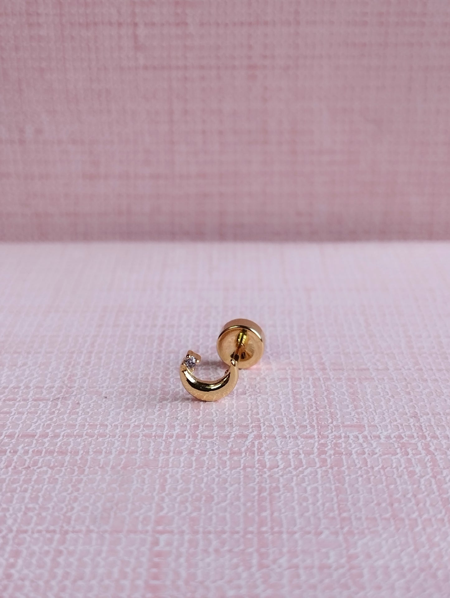 [ 1 piece ] Moonshine Mini Flatback Screw Back Stud Earrings