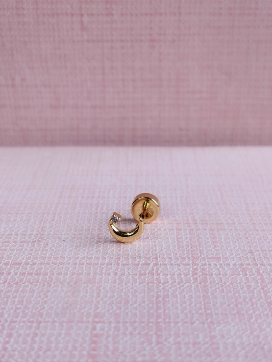 [ 1 piece ] Moonshine Mini Flatback Screw Back Stud Earrings