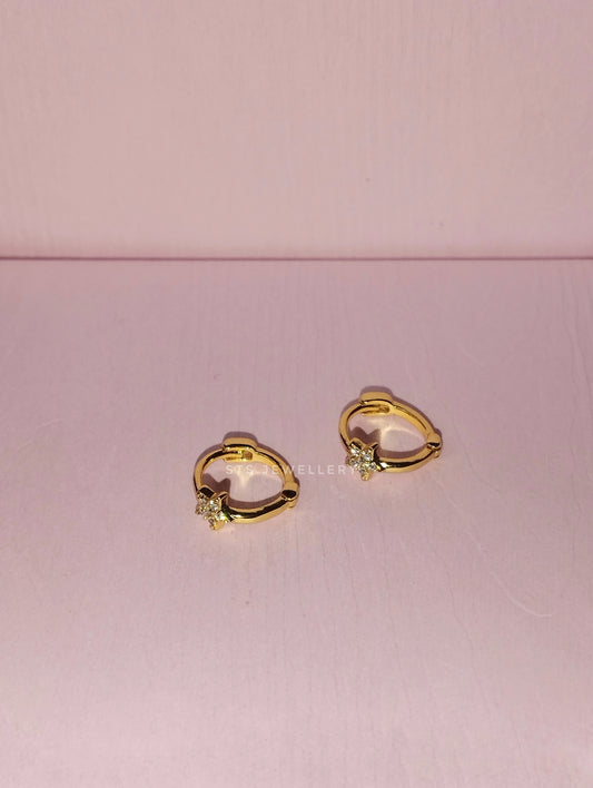 Star Mini Helix Hoop Earrings 0.9 Cm