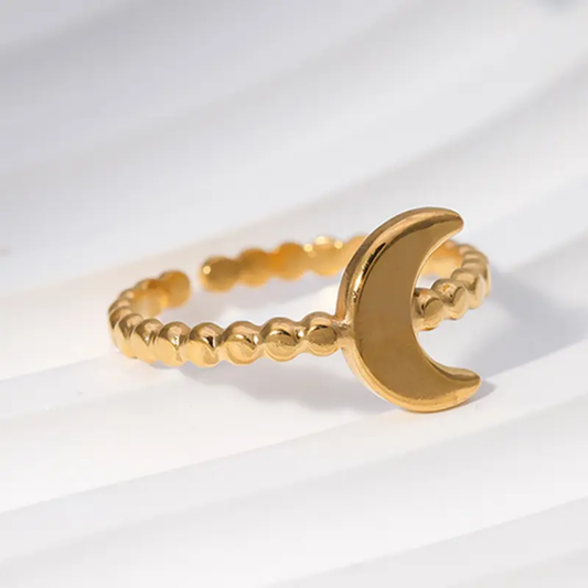 Moon Shaped Adjustable Ring