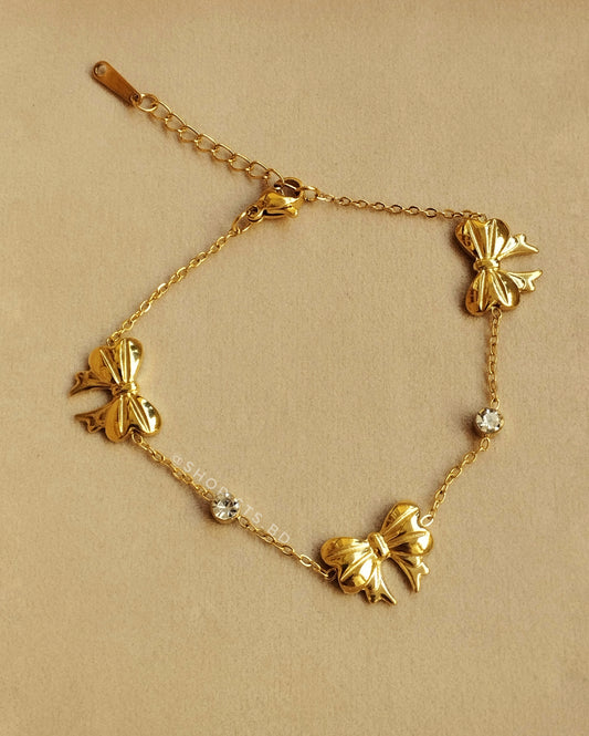 Riona Bow Charm Chain Bracelet