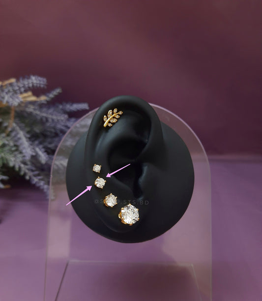 [ Pair ] Dewdrop S Size Solitaire Stud Earrings