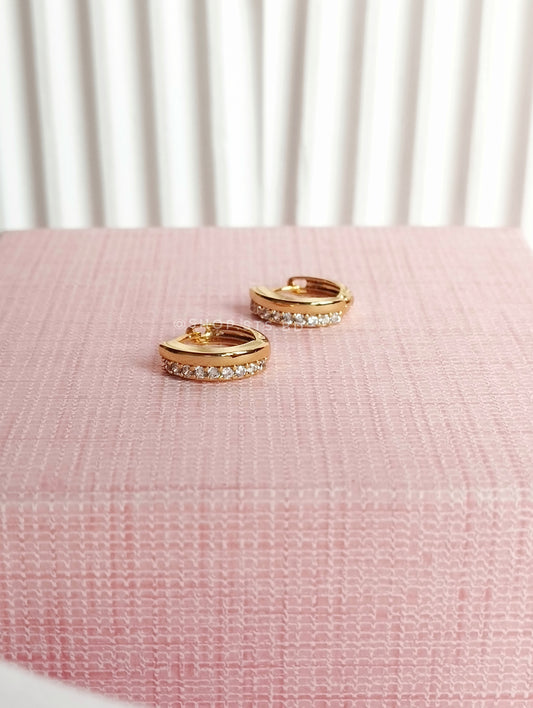 Double Layered Adina Huggie Hoop Earrings