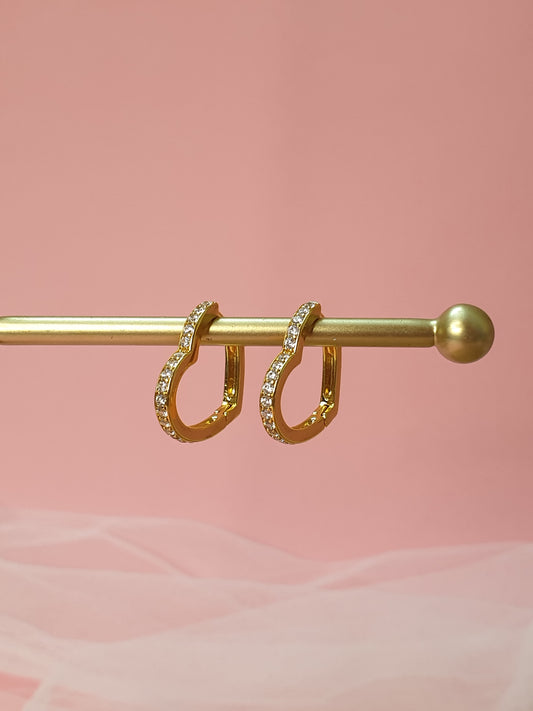 Amore Heart Shaped Hoop Earrings 1.9 Cm