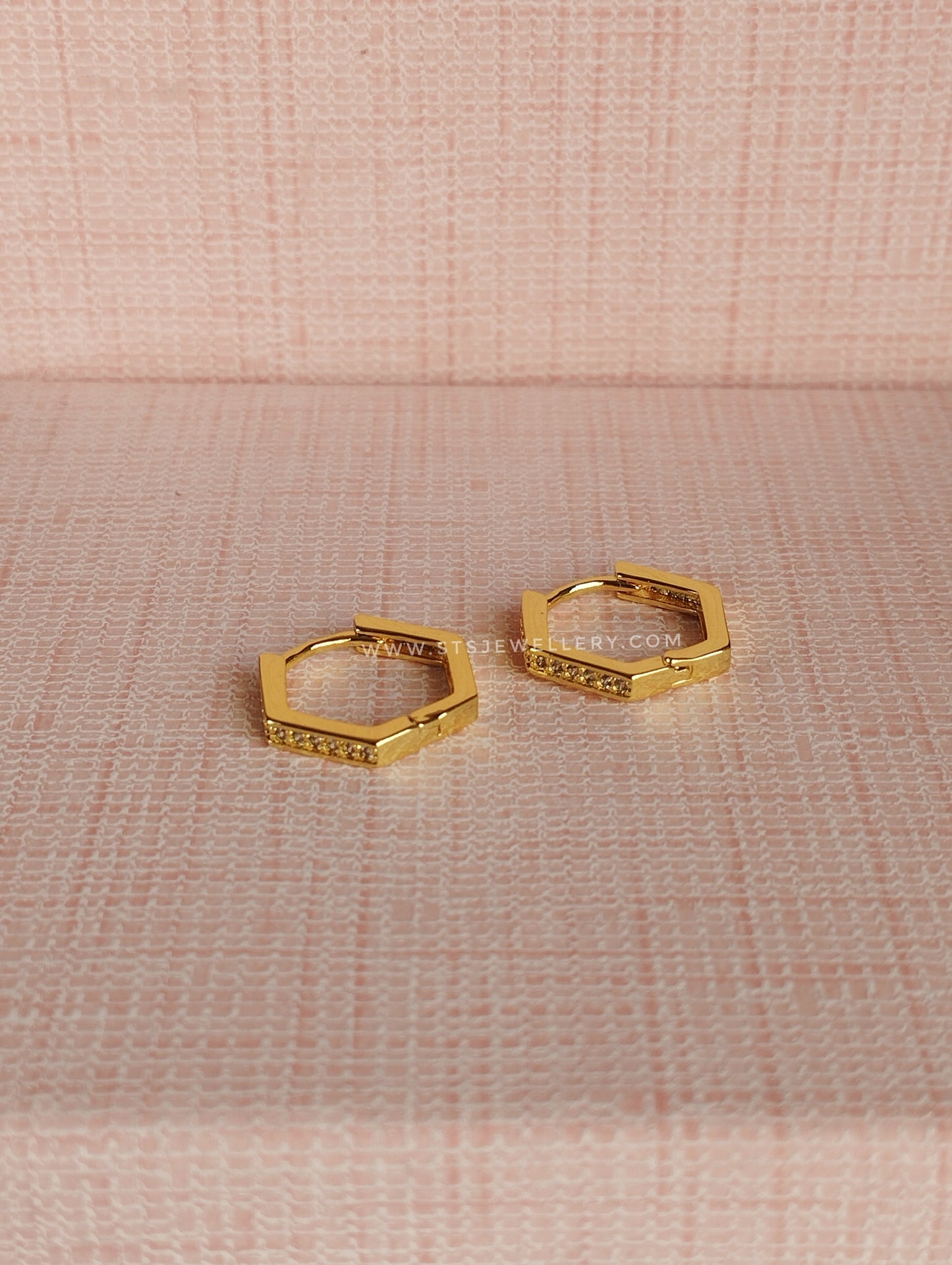 Hexa Hoop Earrings 1.4 Cm