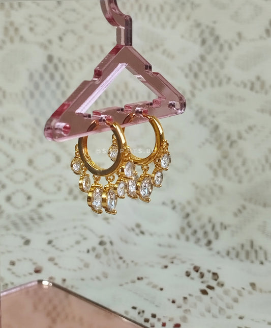 Celine Chandelier Hoop Earrings 2.3 CM in Length