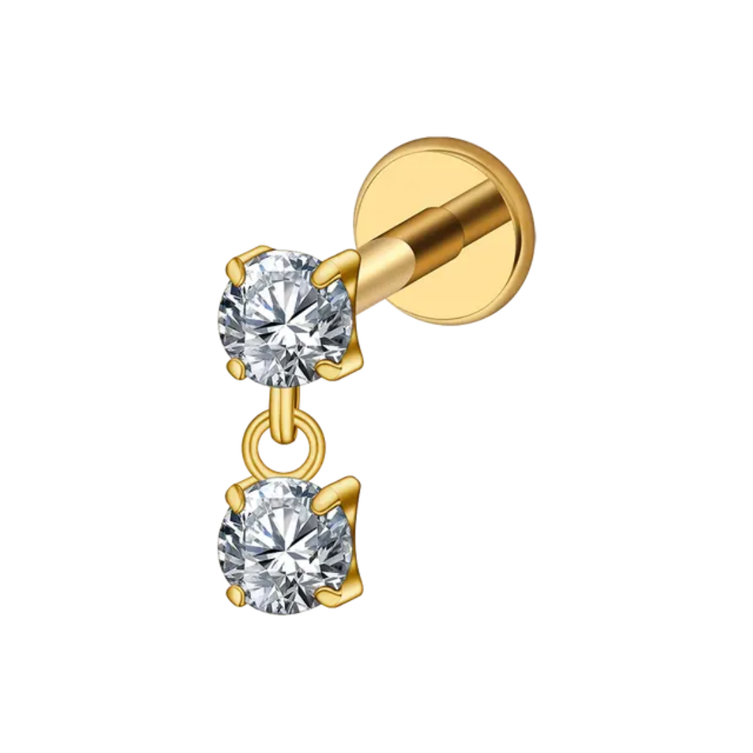 Nina Flatback Stud Earrings | Single Piece |