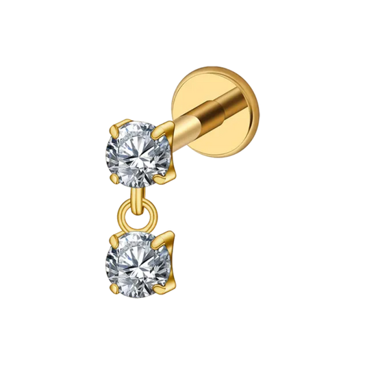 Nina Flatback Stud Earrings | Single Piece |