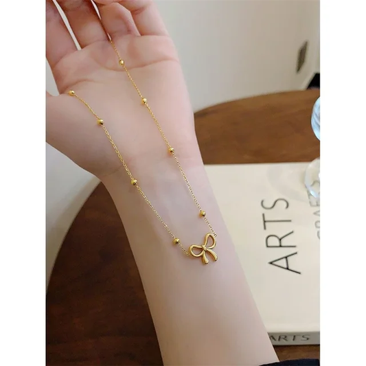 Knottie Bow Shaped Pendant Necklace