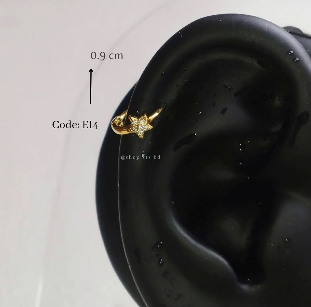 Star Mini Helix Hoop Earrings 0.9 Cm